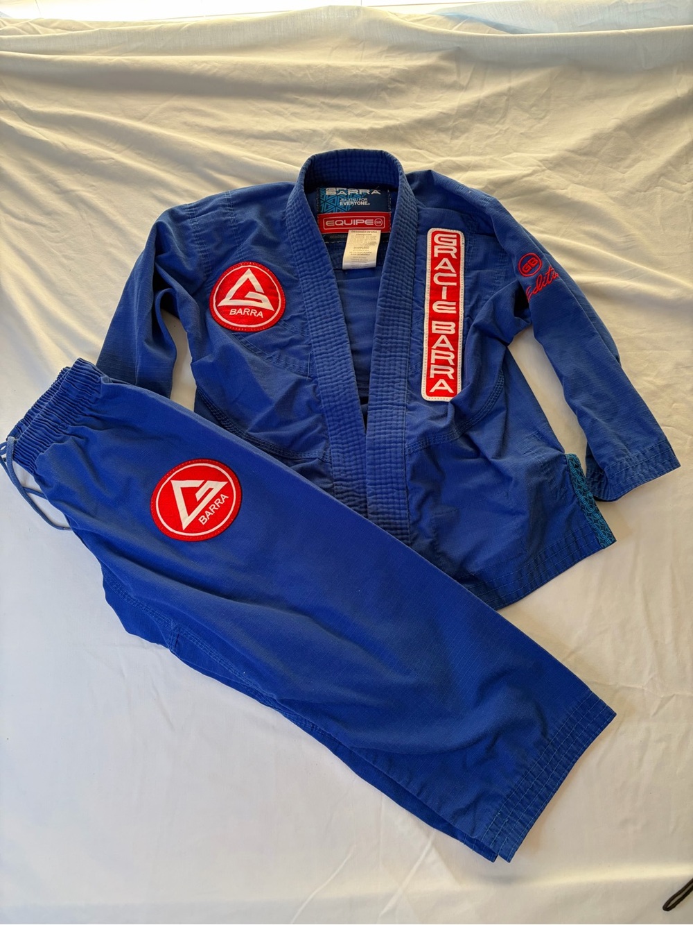 Gracie Barra Kids Blue Jiu-Jitsu Gi Set Youth Y3 Equipe Kimono Pants Set